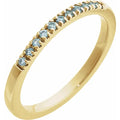 14K Yellow Aquamarine (March) Stackable Ring