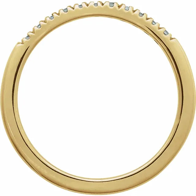 14K Yellow Aquamarine (March) Stackable Ring