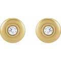 14K Yellow 1/2 CTW Lab-Grown Diamond Puffed Stud Earrings