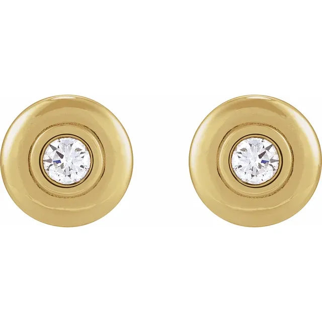 14K Yellow 1/2 CTW Lab-Grown Diamond Puffed Stud Earrings