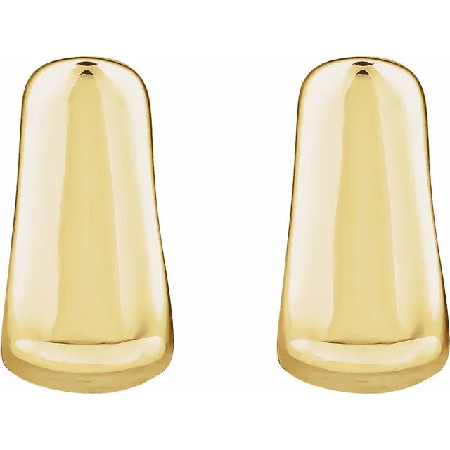 14K Yellow Electroform Square 16.7 mm Hoop Earrings