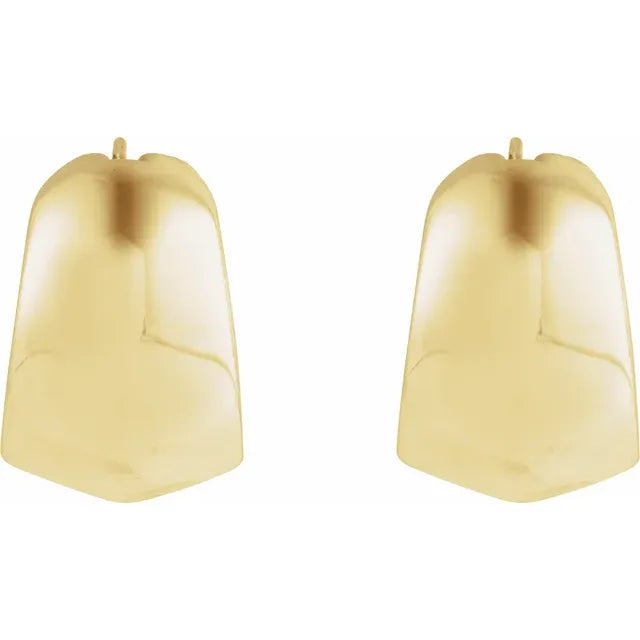 14K Yellow Electroform Tapered 22.2 mm Hoop Earrings
