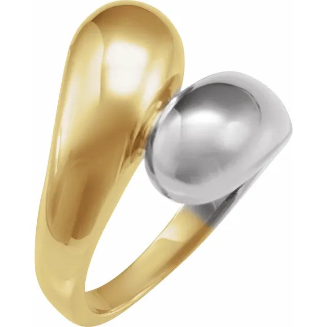 14K Yellow/White Bypass Ring