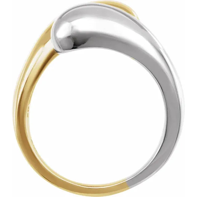 14K Yellow/White Bypass Ring
