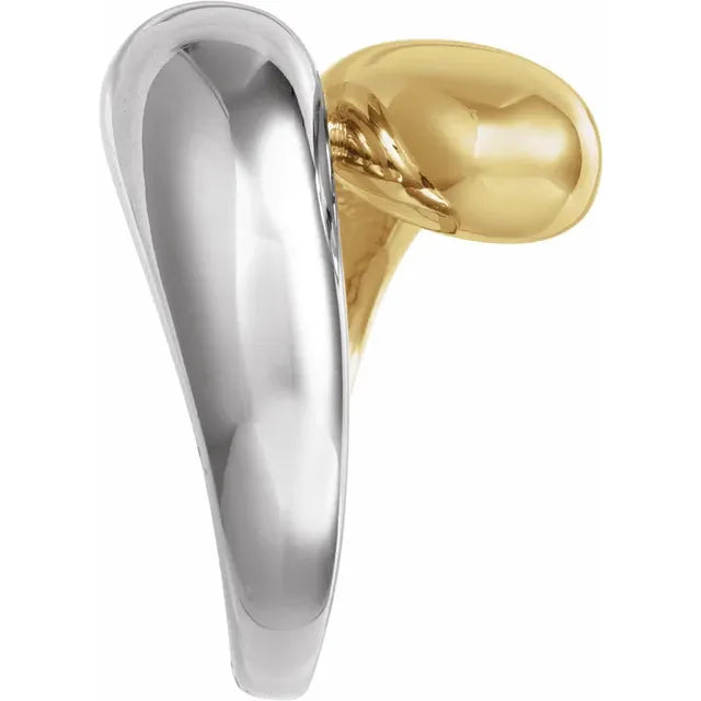 14K Yellow/White Bypass Ring