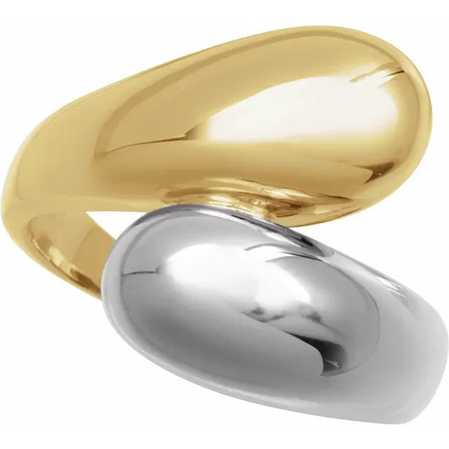 14K Yellow/White Bypass Ring
